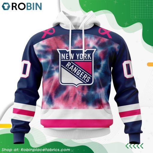 Personalized NHL New York Rangers Pink Fight Breast Cancer Hoodie