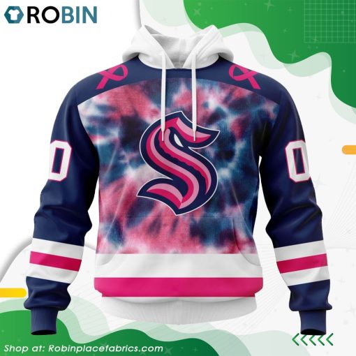 Personalized NHL Seattle Kraken Pink Fight Breast Cancer Hoodie