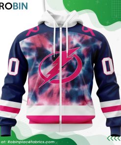 Personalized NHL Tampa Bay Lightning Pink Fight Breast Cancer Hoodie
