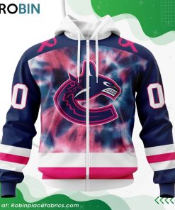 Personalized NHL Vancouver Canucks Pink Fight Breast Cancer Hoodie