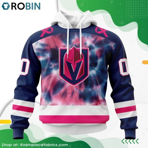 Personalized NHL Vegas Golden Knights Pink Fight Breast Cancer Hoodie