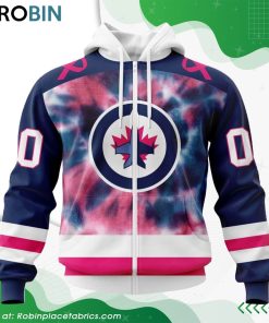 Personalized NHL Winnipeg Jets Pink Fight Breast Cancer Hoodie