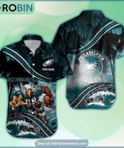 Philadelphia Eagles Mascot 3D Printed Summer Hawaiian Shirt Custom Philadelphia Eagles Mascot 3D Printed Summer Hawaiian Shirt Custom