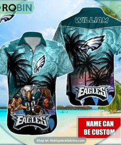 Philadelphia Eagles Mascot Palm NFL Hawaiian Shirt