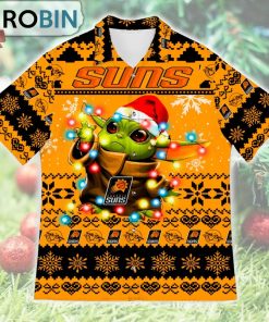 Phoenix Suns Baby Yoda Star Wars Ugly Christmas Design Short Sleeve Shirt
