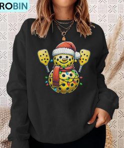 pickleball-snowman-santa-hat-lights-christmas-pickleball-ugly-christmas-sweatshirt-4