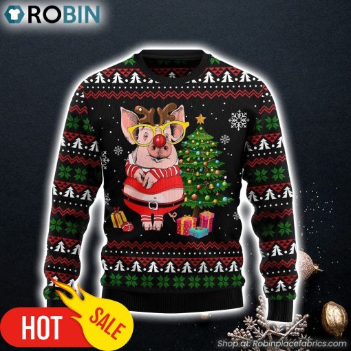 Pig Gorgeous Reindeer Ugly Christmas Sweater