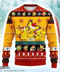 Pikachu Pokemon Full Print Ugly Christmas Sweater