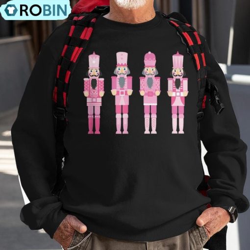Pink Christmas Nutcracker Squad Ballet Dance Matching Family Ugly Christmas Sweatshirt