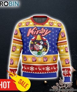 Pink Puff Christmas Kirby Ugly Christmas Sweater 3D For Men and Women Pink Puff Christmas Kirby Ugly Christmas Sweater 3D For Men and Women