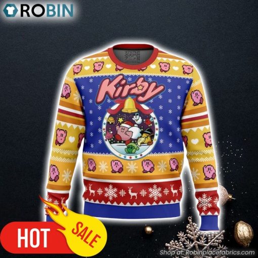 Pink Puff Christmas Kirby Ugly Christmas Sweater 3D For Men and Women