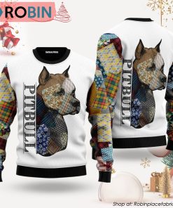 Pitbull Patchwork Seamless Ugly Christmas Sweater