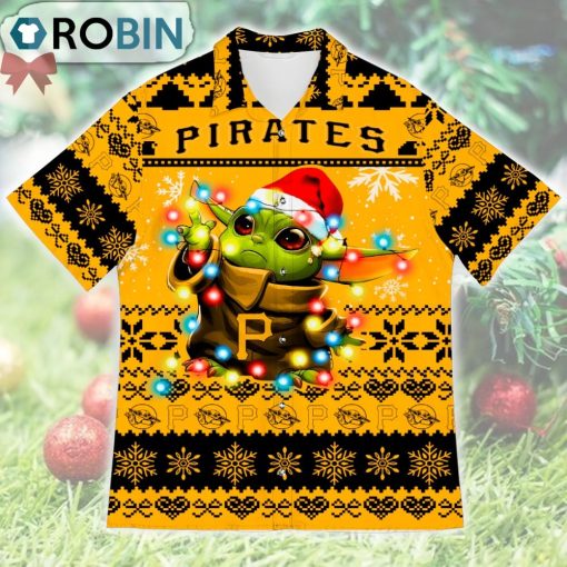 Pittsburgh Pirates Baby Yoda Star Wars Ugly Christmas Design Short Sleeve Shirt