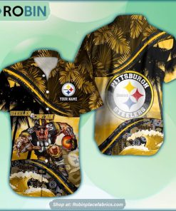 Pittsburgh Steelers Mascot 3D Printed Summer Hawaiian Shirt Custom Pittsburgh Steelers Mascot 3D Printed Summer Hawaiian Shirt Custom