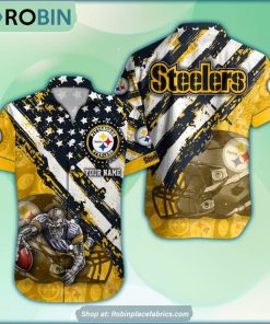 Pittsburgh Steelers Mascot American Flag NFL Hawaiian Shirt