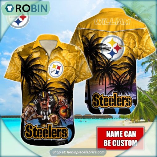 Pittsburgh Steelers Mascot Palm NFL Hawaiian Shirt