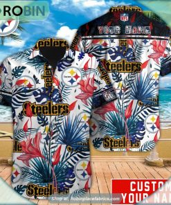 Pittsburgh Steelers Tropical Leaf Pattern Hawaiian Shirt