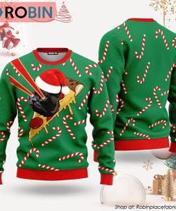 Pizza Cat With Laser Eyes Christmas Special Holiday Ugly Christmas Sweater, Xmas Gifts