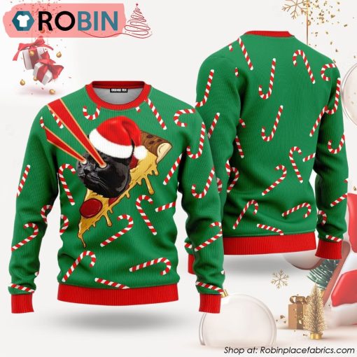 Pizza Cat With Laser Eyes Christmas Special Holiday Ugly Christmas Sweater, Xmas Gifts