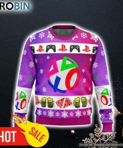 Playstation Neon Ugly Christmas Sweater 3D For Men and Women