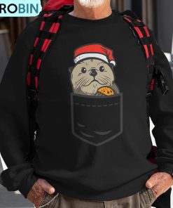 pocket-sea-otter-santa-cookie-cute-animal-christmas-pet-ugly-christmas-sweatshirt-1