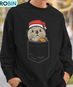 pocket-sea-otter-santa-cookie-cute-animal-christmas-pet-ugly-christmas-sweatshirt-3