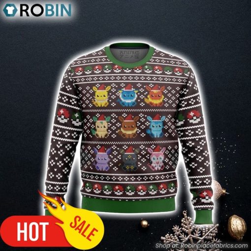 Pokemon Eeveelution Ugly Christmas Sweater 3D For Men and Women