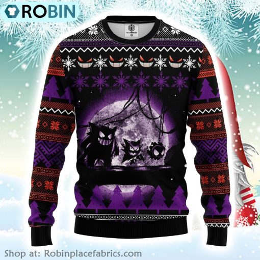 Pokemon Ghost Ugly Christmas Sweater