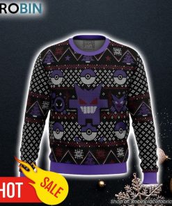 Pokemon Ghosts Gengar Ghastly Haunter Ugly Christmas Sweater 3D For Men and Women