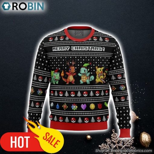 Pokemon Kanto Starters Ugly Christmas Sweater 3D For Men and Women