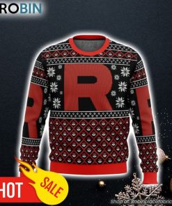 Pokemon Team Rocket Red Black Ugly Christmas Sweater 3D For Men and Women