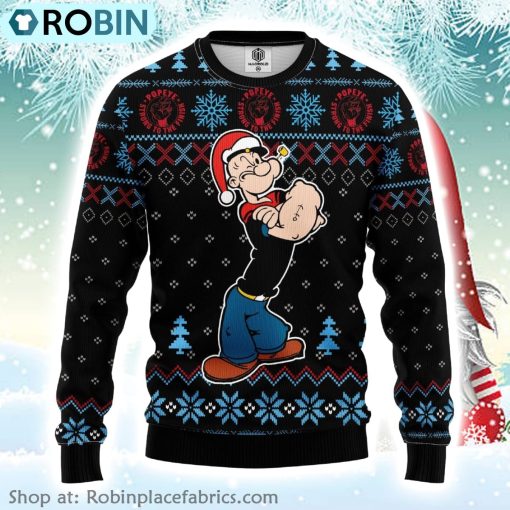 Popeye Strong To The Finish Ugly Christmas Sweater