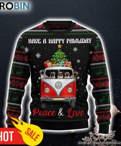 Pug Dogs Carrying Gift Christmas On The Red Car Ugly Christmas Sweater Dog Memorial Gift