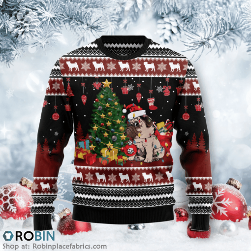 Pug Merry Christmas Dog Mom Gift Dog Lover Ugly Christmas Sweater