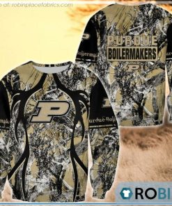 Purdue Boilermakers Hunting Pattern All Over Print Sweatshirt