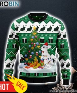 Rabbit And Christmas Tree Ugly Christmas Sweater Rabbit And Christmas Tree Ugly Christmas Sweater