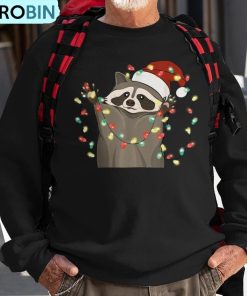 raccoon-christmas-tree-lights-pajama-racoon-lover-xmas-ugly-christmas-sweatshirt-1