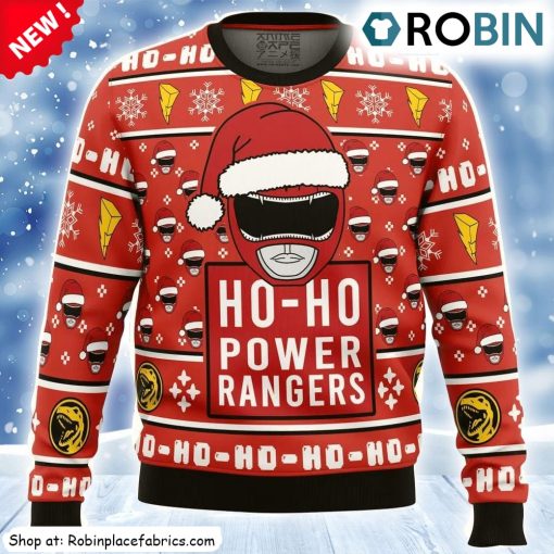 Red Ranger Ho-ho Power Rangers Ugly Christmas Sweatshirt, Sweater