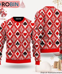 Red Seamless Playing For Xmas Pattern Ugly Christmas Sweater