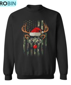 Reindeer Camo American Flag Christmas Pajama X-Mas Veteran Ugly Christmas Sweatshirt Reindeer Camo American Flag Christmas Pajama X-Mas Veteran Ugly Christmas Sweatshirt