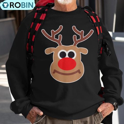 Reindeer Face Matching Family Christmas Deer Ugly Christmas Sweatshirt
