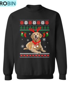 Reindeer Golden Retriever Ugly Christmas Golden Ugly Christmas Sweatshirt