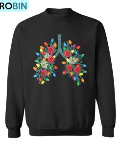 Respiratory Therapy Lung Christmas Light Therapist Rn Ugly Christmas Sweatshirt