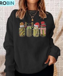 retro-canned-pickle-christmas-light-xmas-pajama-pickle-lover-ugly-christmas-sweatshirt-4