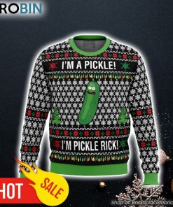 Rick and Morty Pickle Rick Ugly Christmas Sweater 3D For Men and Women