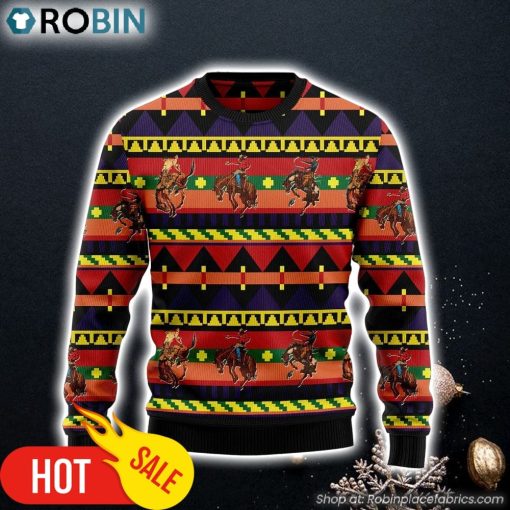 Rodeo Native Pattern Ugly Christmas Sweater Gift For Pet Lovers