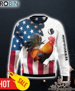 Rooster Usa Ugly Christmas Sweater 3D For Men and Women