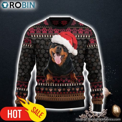 Rottweiler Christmas Gift Dog Lover Ugly Christmas Sweater