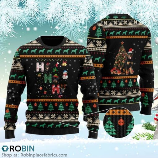 Rottweiler Christmas Ho Ho Ho Ugly Christmas Sweater