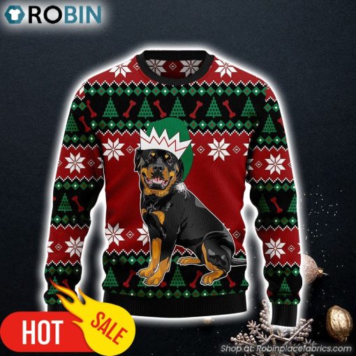 Rottweiler Cute Dog Lover Ugly Christmas Sweater Xmas Gifts For Him or Her